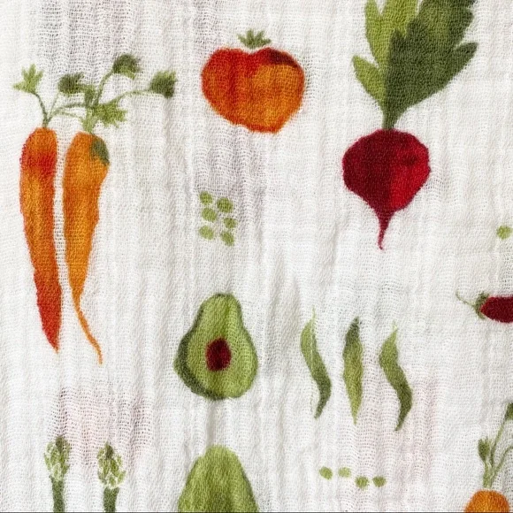 Little Unicorn Cotton Vegetable Garden Avocado Muslin Blanket Baby Swaddle - Picture 3 of 4